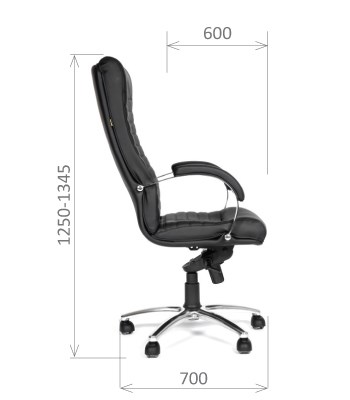 Кресло CHAIRMAN 480 Экокожа премиум черная в Твери - изображение 2